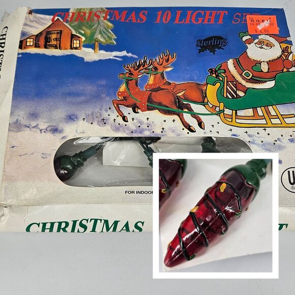 Jalapeno Chili Peppers Holiday Christmas String Light Set 10 Indoor Outdoor NEW - Picture 1 of 12